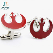 Custom Supply Zinc Alloy Red Enamel Metal Cufflink for Promotion